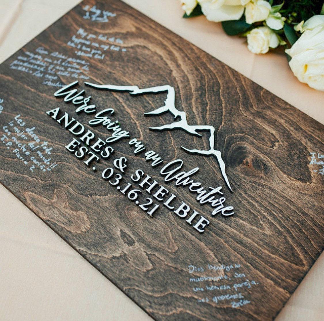 Wood 3D Guest Book Sign