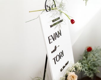 3D Minimalist Wedding Welcome Sign, Custom Wood Wedding Sign, Welcome to Our Forever Sign, Minimalist wedding signage, 3D Wedding Name Board