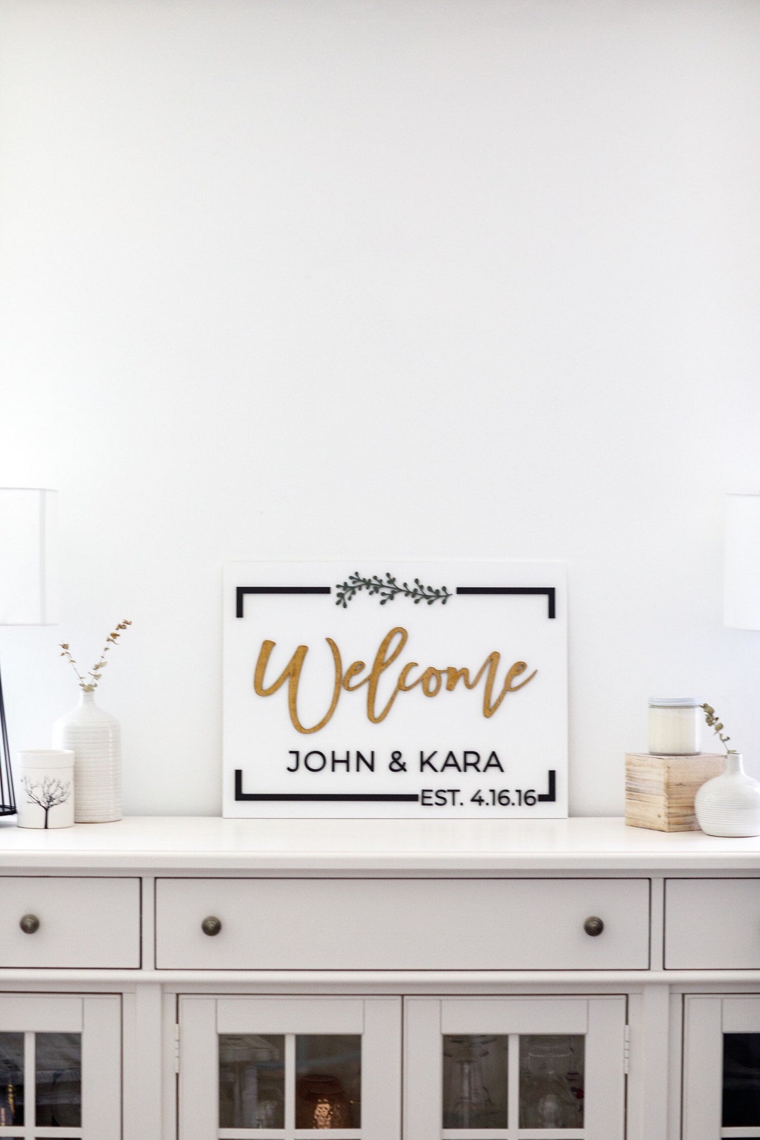 3D Welcome Sign, 3D Wedding Welcome Sign, Custom Wood Name Sign, Unique