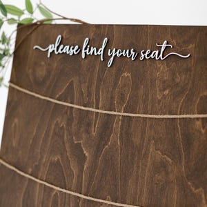 Seating Chart Sign, 3D Wooden Find Your Seat Sign, Rustic Wedding Sign, Wedding Seating Plan Sign, Table Place Card Sign, Minimalist Decor image 3