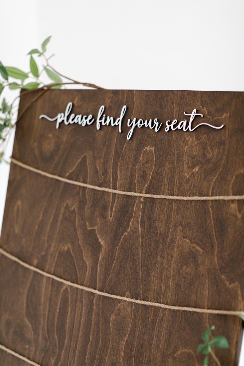 Seating Chart Sign, 3D Wooden Find Your Seat Sign, Rustic Wedding Sign, Wedding Seating Plan Sign, Table Place Card Sign, Minimalist Decor image 3