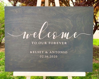 Wedding Welcome Sign - Custom Wood Wedding Sign