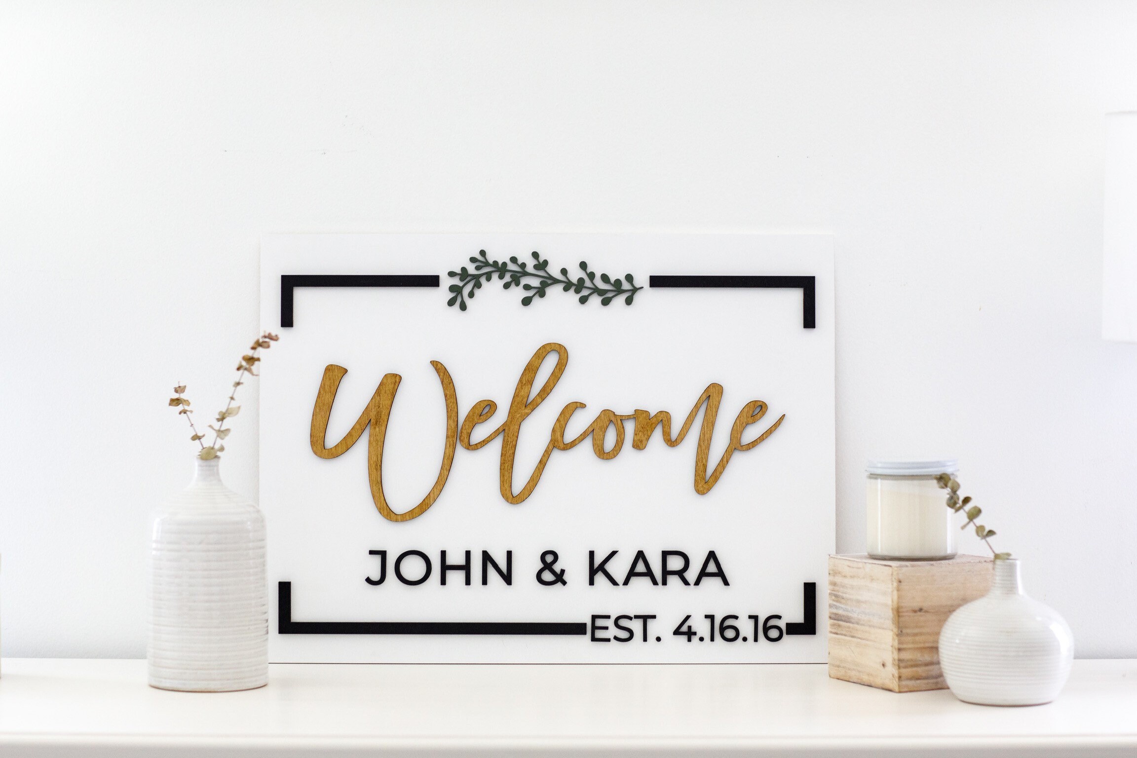 3D Welcome Sign 3D Wedding Welcome Sign Custom Wood Name - Etsy