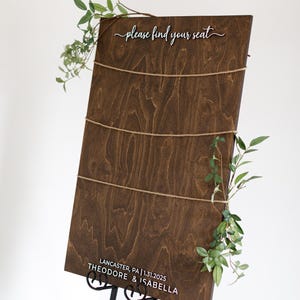 Seating Chart Sign, 3D Wooden Find Your Seat Sign, Rustic Wedding Sign, Wedding Seating Plan Sign, Table Place Card Sign, Minimalist Decor image 2