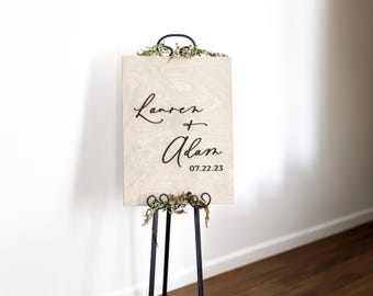 Minimalist Wedding Welcome Sign, Custom 3D Wood Wedding Sign, Personalized Couples Name Sign, Ceremony wedding signage, Wedding Name Board