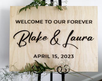 Wedding Welcome Sign, Custom Wood Wedding Signage, Rustic Wedding Decor, Gift for the Couple, Welcome Board, Wedding Venue Sign