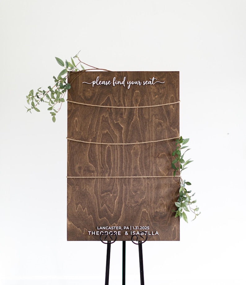 Wedding Seating Chart Sign, 3D Wooden Find Your Seat Sign, Rustic Wedding Sign, Seating Plan Sign, Table Place Card Sign, Wedding Entrance Bild 2