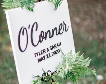 Painted 3D Wedding Welcome Sign - Custom Wood Wedding Sign - Welcome to Our Forever Sign - Dark Grey Sign - White