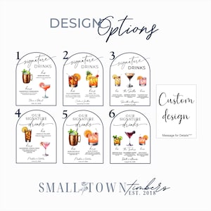 Signature Drinks Wedding Bar Sign – Acrylic Arch with UV Printed Custom Cocktail Menu and Names, Perfect for Reception Decor image 6