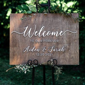 3D Wedding Welcome Sign, Custom Wood Wedding Sign, Welcome to Our Forever Sign, 3D wedding signage, 3D Wedding Name Board #01