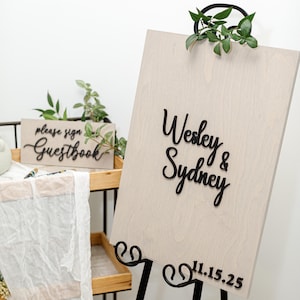 Wood Wedding Guest Book Alternative – 3D Custom Name Sign, Rustic Guestbook, Personalized Sign-In Board, Wedding Decor Keepsake