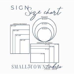 The image is a size chart that provides dimensions for various shapes, including vertical rectangles, horizontal rectangles, and circles.