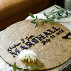 3D Wedding Guest Book Alternative, 3D Guest Book Sign, Custom Personalized Guestbook, Family Name Guest book, Minimalist Wedding Sign