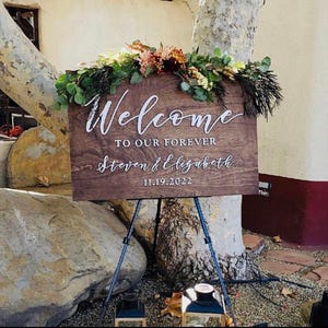 3D Wedding Welcome Sign - Custom Wood Wedding Sign - Welcome to Our Forever Sign - 3D wedding signage - 3D Wedding Name Board