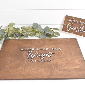 3D Wedding Guest Book Alternative Rustic Guest book Wooden 3D Guest Book Sign Unique Wood Guestbook Wedding Sign image 2