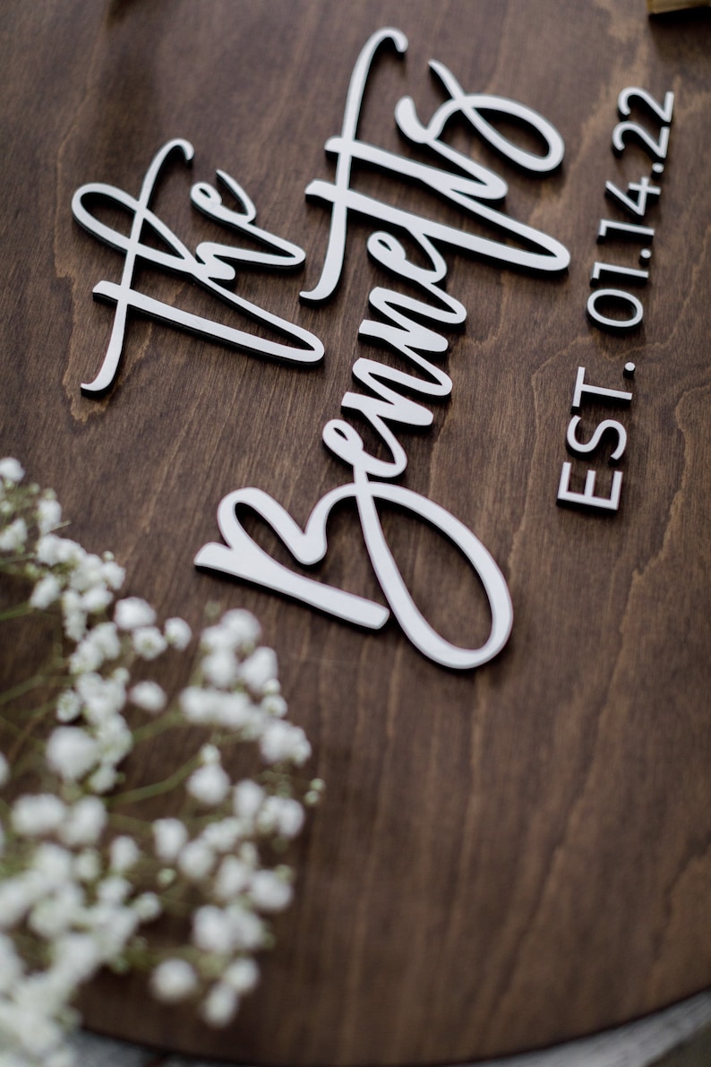 3D Wedding Guest Book Alternative, Rustic Guest Book Sign, Unique Personalized Guestbook, Custom Last Name Guest book image 2