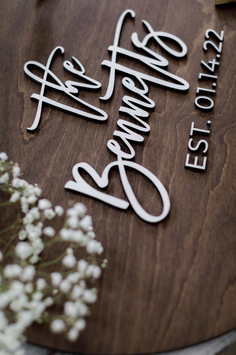 3D Wedding Guest Book Alternative, Rustic Guest Book Sign, Unique Personalized Guestbook, Custom Last Name Guest book