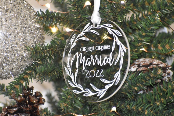 Our first cheap wedding ornament