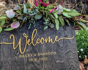 3D Wedding Welcome Sign - Custom Wood Wedding Sign - Unique Ceremony Entrance Sign - Wedding Signage