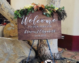 3D Wedding Welcome Sign - Custom Wood Wedding Sign - Welcome to Our Forever Sign - 3D wedding signage - 3D Wedding Name Board