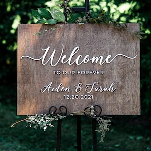 3D Wedding Welcome Sign - Custom Wood Wedding Sign - Welcome to Our Forever Sign - 3D wedding signage - 3D Wedding Name Board