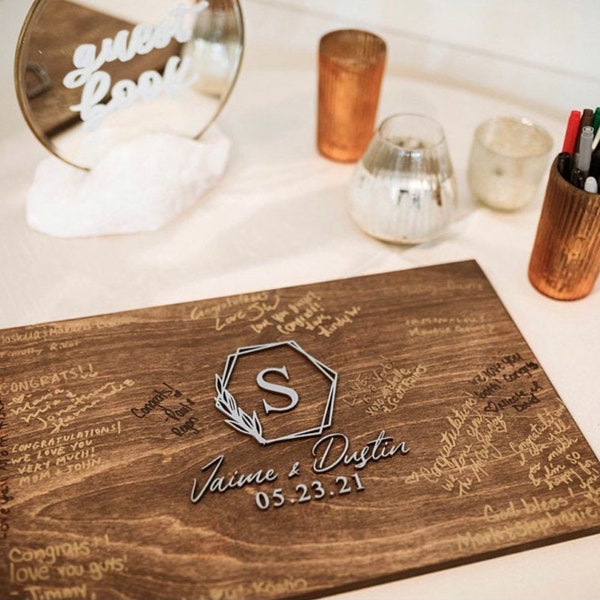 Guest Book Wedding Hexagon Etsy