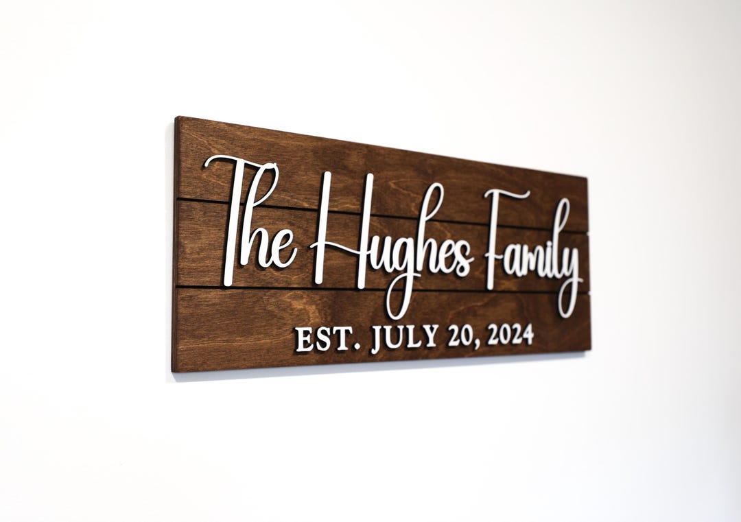 Family Name Sign, Home Decor Sign, Living Room Sign, Christmas Gift ...