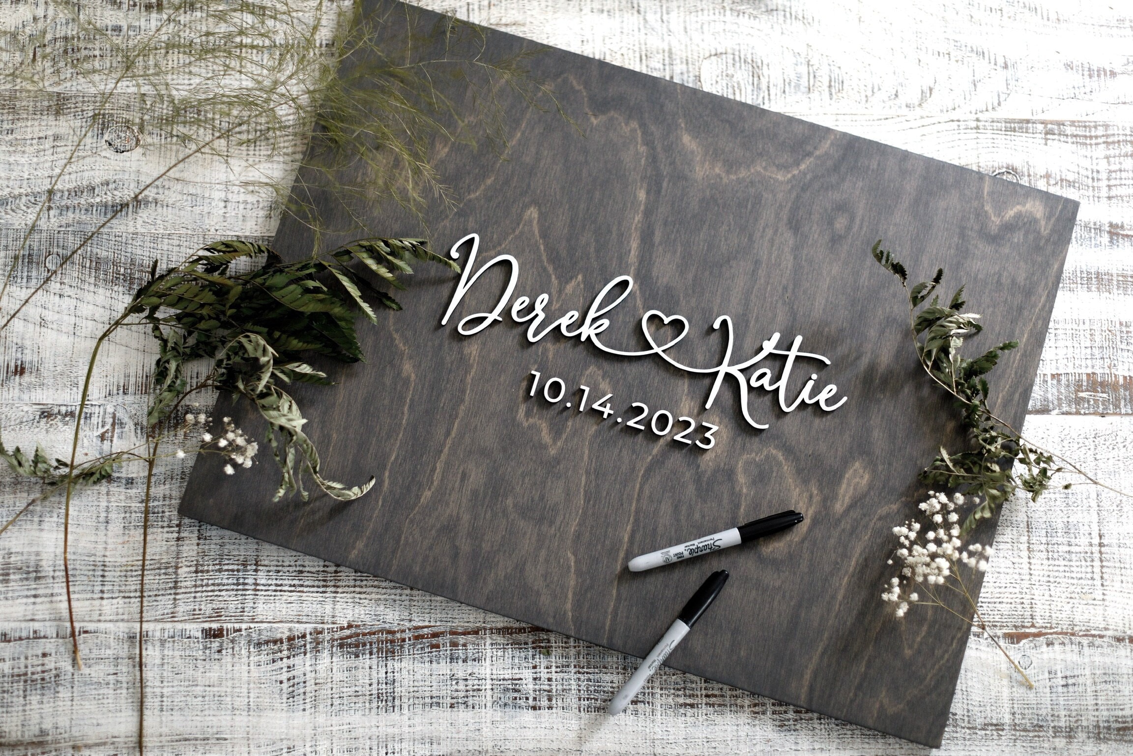 3D Wedding Guest Book Alternative, Heart Guest Book, Wood 3D Guest Book Sign, Unique Wood Guestbook, Names with Heart Wedding Signage