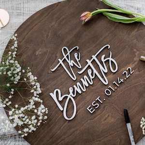 3D Wedding Guest Book Alternative, Rustic Guest Book Sign, Unique Personalized Guestbook, Custom Last Name Guest book image 4