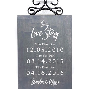 Wood Wedding Sign, Our Love Story Sign, First Day Yes day Best Day Sign, Welcome Wedding Sign, Anniversary Gift, Wedding Gift gift image 8