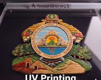 Honduras Great Seal 3d Wood Style Digital File, 16-bit 9000px Png for UV Printing, Sublimation, Dtf, Dtg, High-Res Faux Wood Carving.