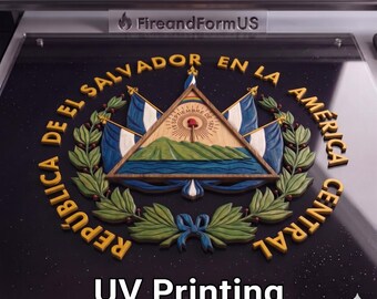 El Salvador Great Seal 3d Wood Style Digital File, 16-bit 9000px Png for UV Printing, Sublimation, Dtf, Dtg, High-Res Faux Wood Carving.