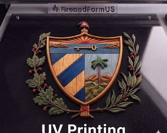 Cuba Great Seal 3d Wood Style Digital File, 16-bit 9000px Png for UV Printing, Sublimation, Dtf, Dtg, High-Res Faux Wood Carving.
