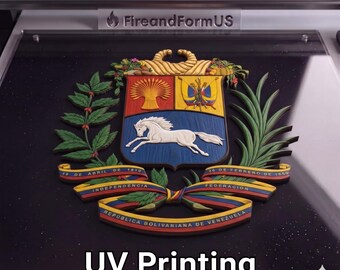 Venezuela Great Seal 3d Wood Style Digital File, 16-bit 9000px Png for UV Printing, Sublimation, Dtf, Dtg, High-Res Faux Wood Carving.