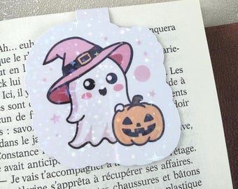 Holografische magnetische bladwijzer in de vorm van een Halloween-geest | Herfstleesaccessoire | Cadeau-idee voor leraren | Origineel cadeau