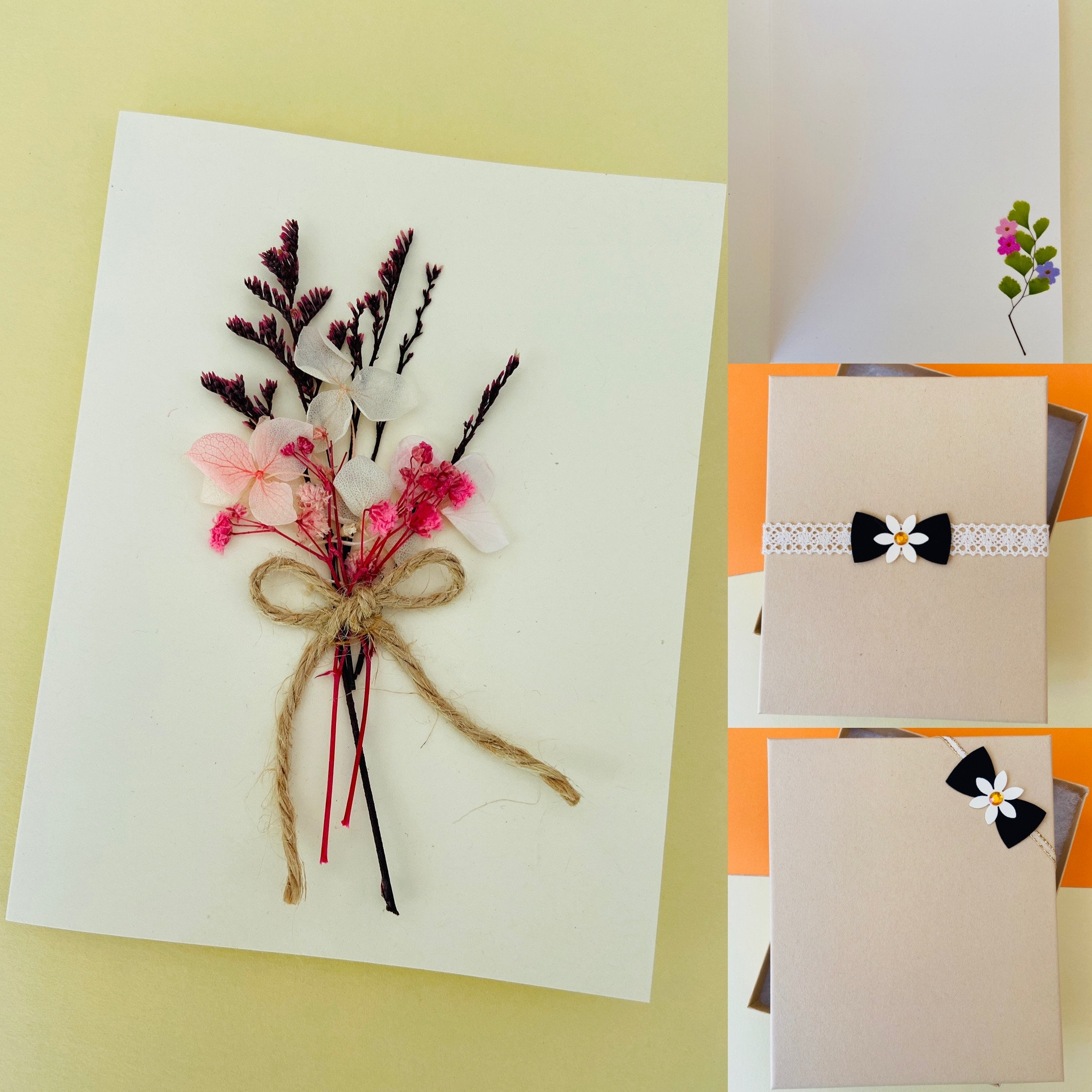 Handmade Dried Flowers Card with Gift Etsy
