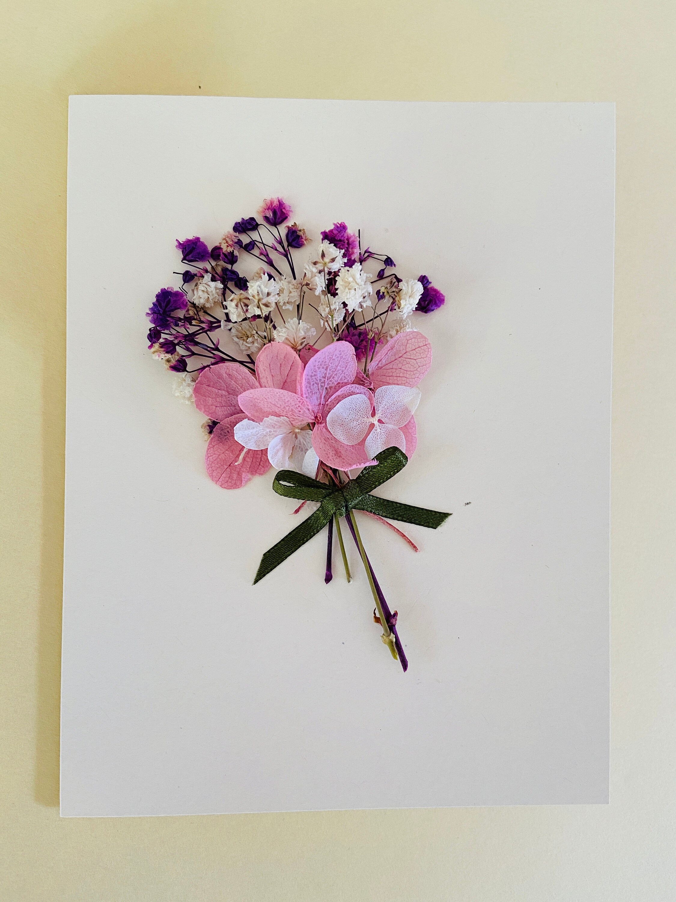Dried Flowers Card with Gift BoxBirthday Mother's Day Etsy