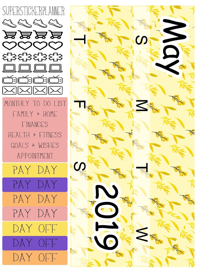 Monthly for Erin Condren Lifeplanner\u2122 ~Pick Any Month~ May Flowers