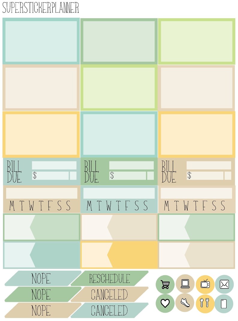 Weekly Kit Planner Stickers for use with the Erin Condren Life Planner\u2122 Simplicity