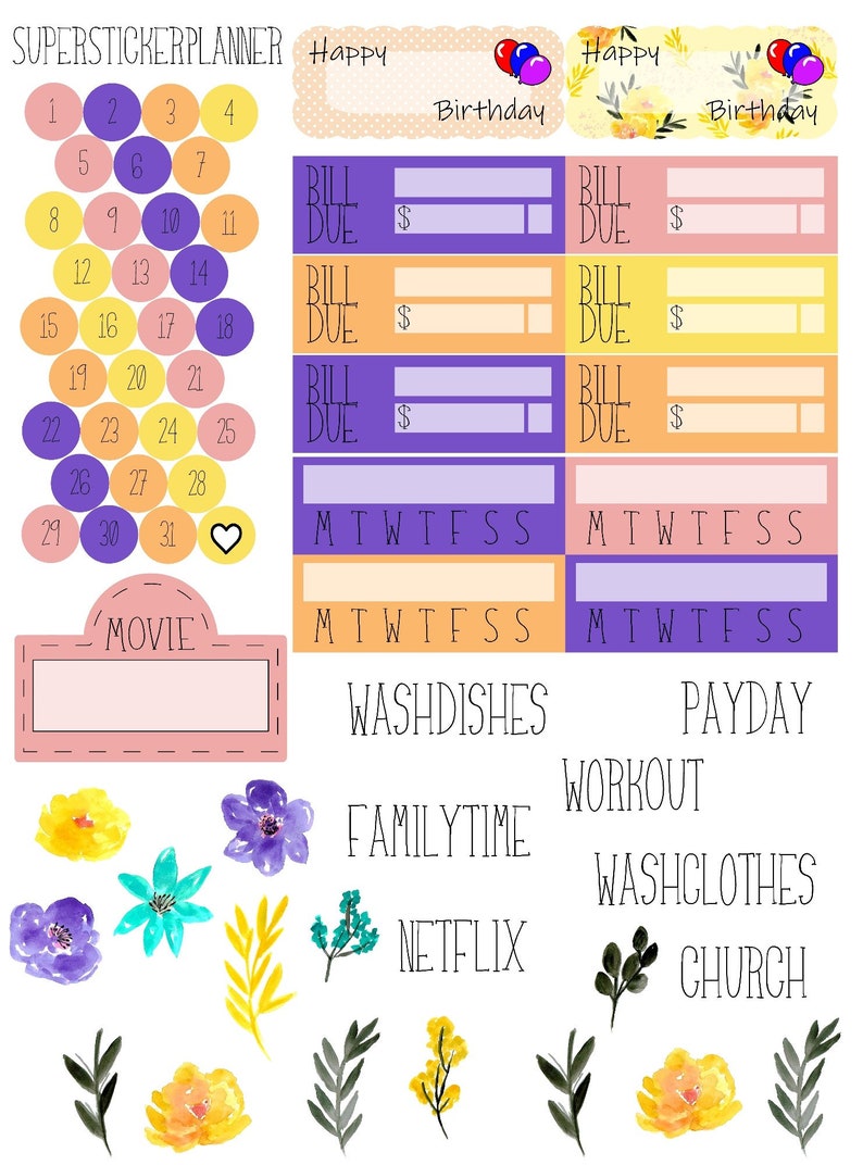 Monthly for Erin Condren Lifeplanner\u2122 ~Pick Any Month~ May Flowers