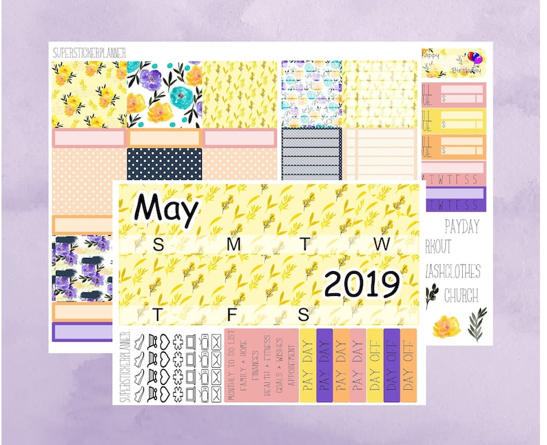 Monthly for Erin Condren Lifeplanner\u2122 ~Pick Any Month~ May Flowers