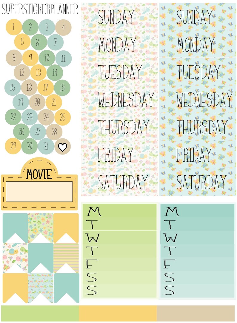 Weekly Kit Planner Stickers for use with the Erin Condren Life Planner\u2122 Simplicity