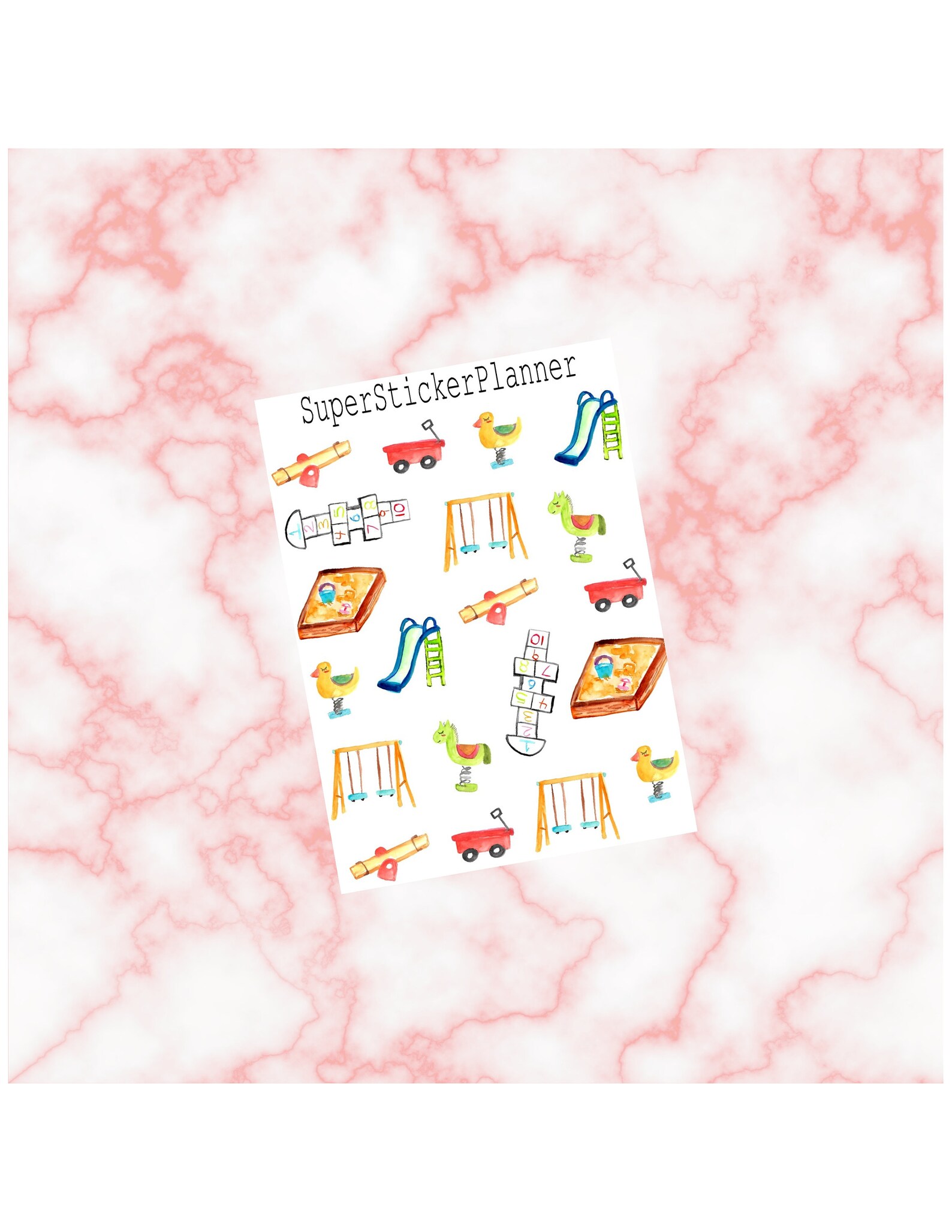 Playground Sticker Sheet Etsy