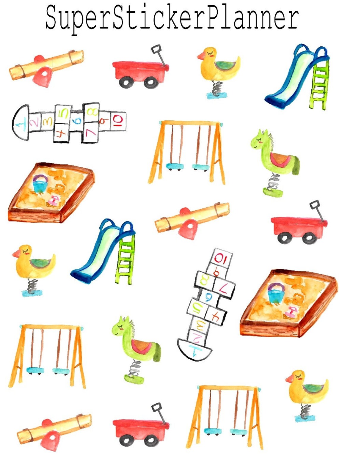Playground Sticker Sheet Etsy