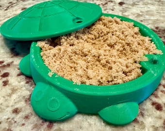 Mini Turtle Sandbox with Lid: 3D Printed Desk Toy