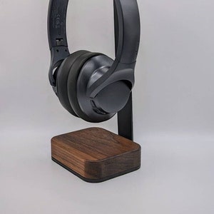 Wood Headphone Stand, Wooden and Metal Headphone Rack , Desk Earphone Mount Rack for Gaming, Home Office, Desk Accessory