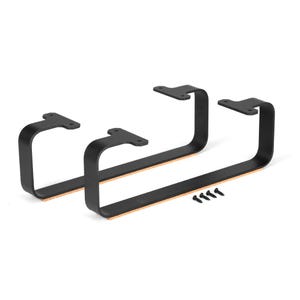Modern Steel Desk Shelf Leg Monitor Stand Base, Matte Black Powder Coat Sturdy Foot for Desk, 1&quot; Width 3.5&quot; Height 11&quot; Depth Shelf Leg