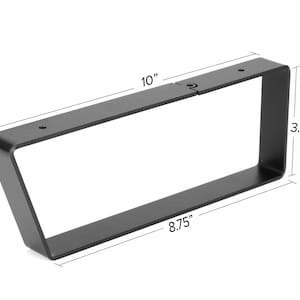 modern matte black desk shelf leg monitor stand base durable steel with cork pad 10" depth minimalist design leg for office organization.jpg