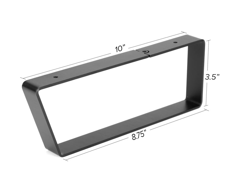 modern matte black desk shelf leg monitor stand base durable steel with cork pad 10" depth minimalist design leg for office organization.jpg