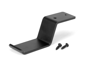 Suporte para fone de ouvido e bolsa embaixo da mesa: aço preto fosco